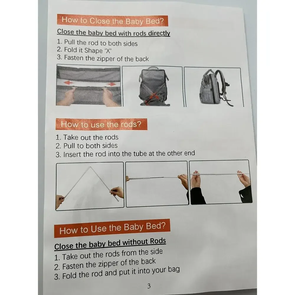 Midibeini Multifunction “Mommy Backpack”‎ and Bed